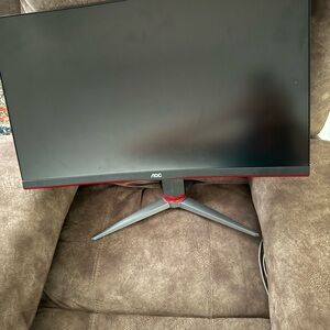 Black and Red Curved Gaming Monitor